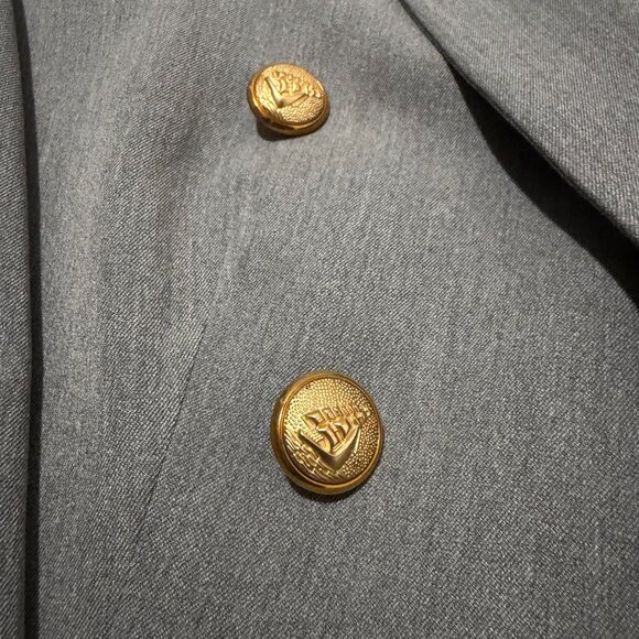 LILYSILK Gray Double Breasted Blazer Gold Buttons Women’s XL Silk Lined - Picture 3 of 9
